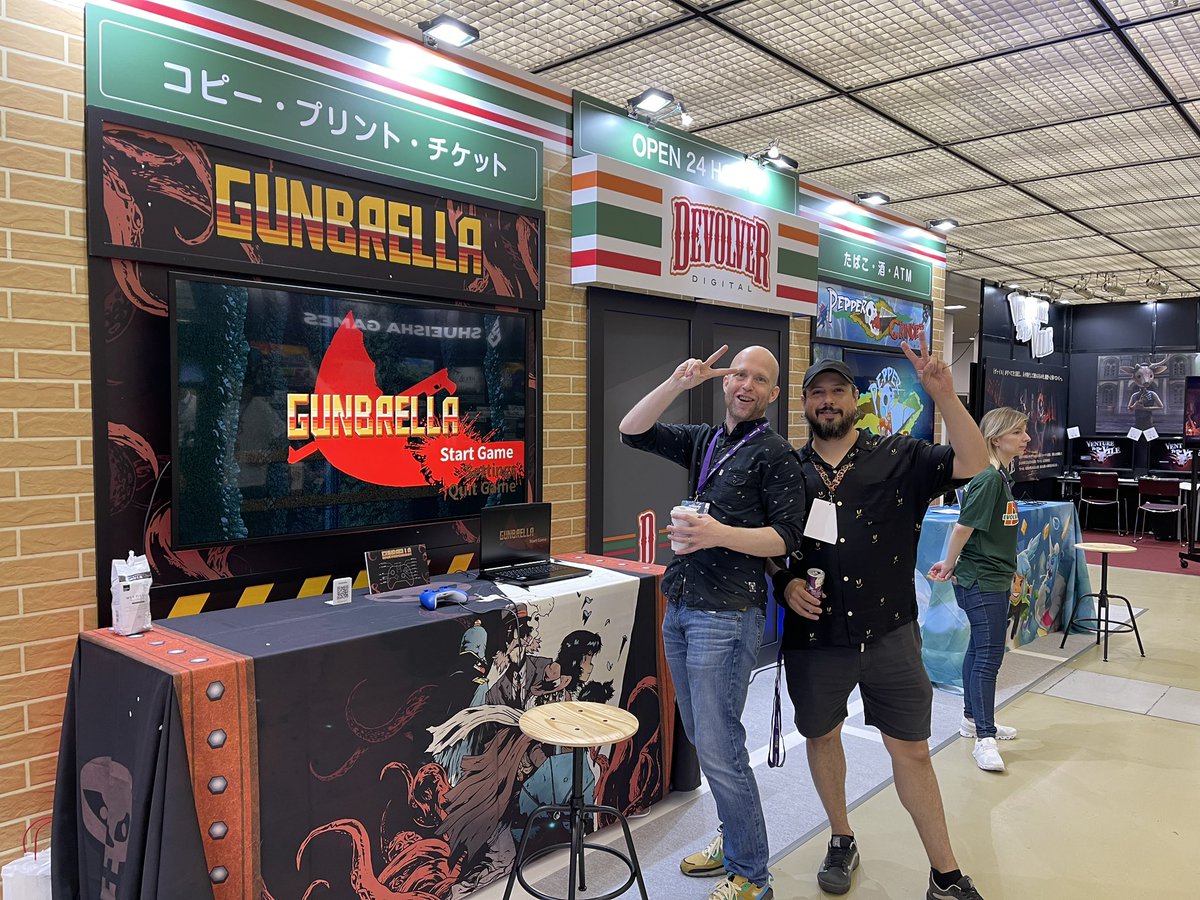 Welcome to <a href="/devolverdigital/">Devolver Digital</a> booth! 
いらっしゃいませ、温めますか？　#BitSummitLetsGo