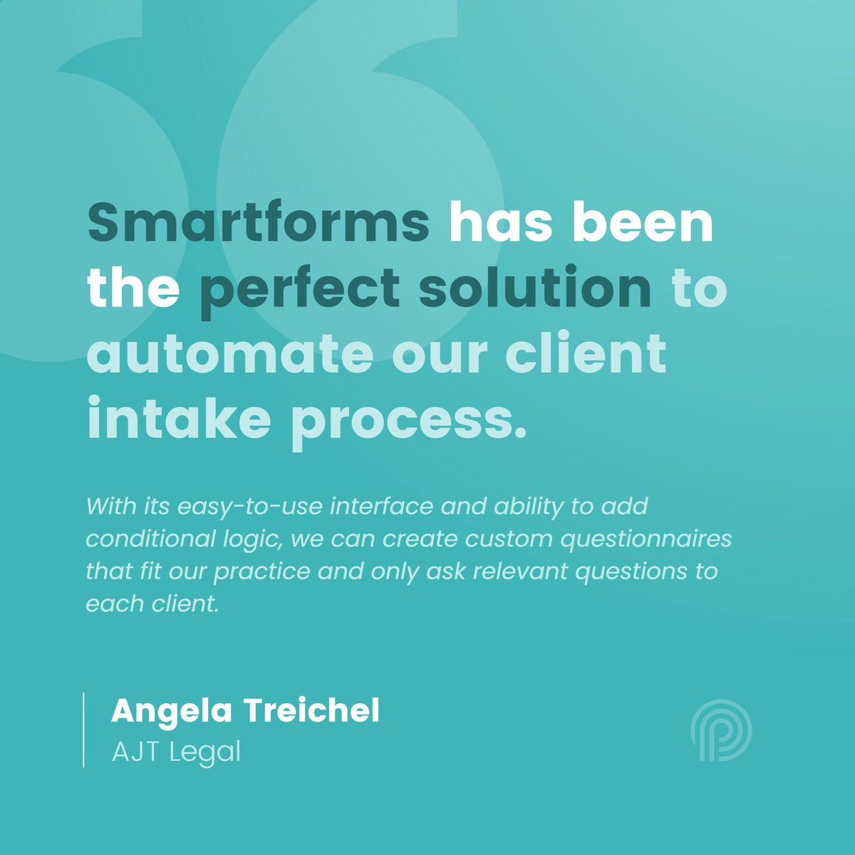 Thank you for the amazing feedback, Angela! 🤗

Join AJT Legal and other law firms that are putting technology and client experience first using Smartforms. 📲

To find out more about Smartforms, book a demo here 👇
zurl.co/PZzQ

#legaltech #Smartforms #testimonials