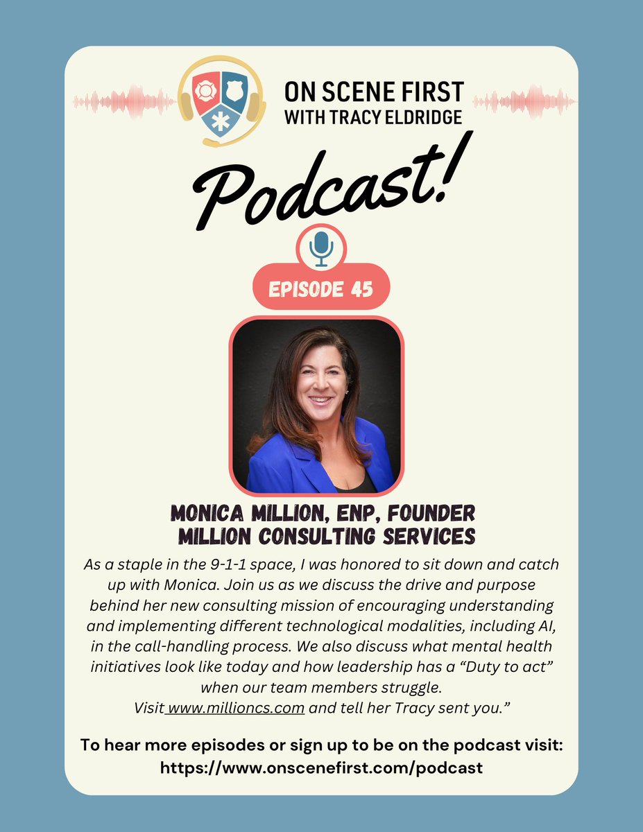 On Scene First Ep. 45: Monica Million Founder, Million Consulting Services, LLC
soundcloud.com/onscenefirst/m…
