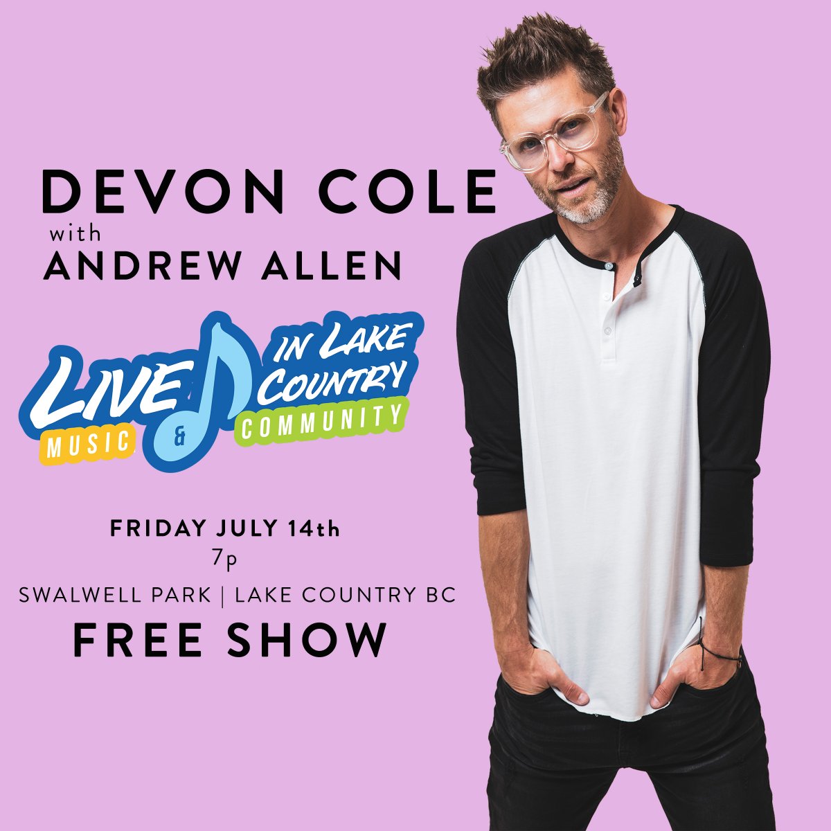 Tomorrow night you guys! Tomorrow night!!! Free show at Swalwell Park in Lake Country with @DevonmCole !!! It's gonna be FUNNNNNNN!!!
