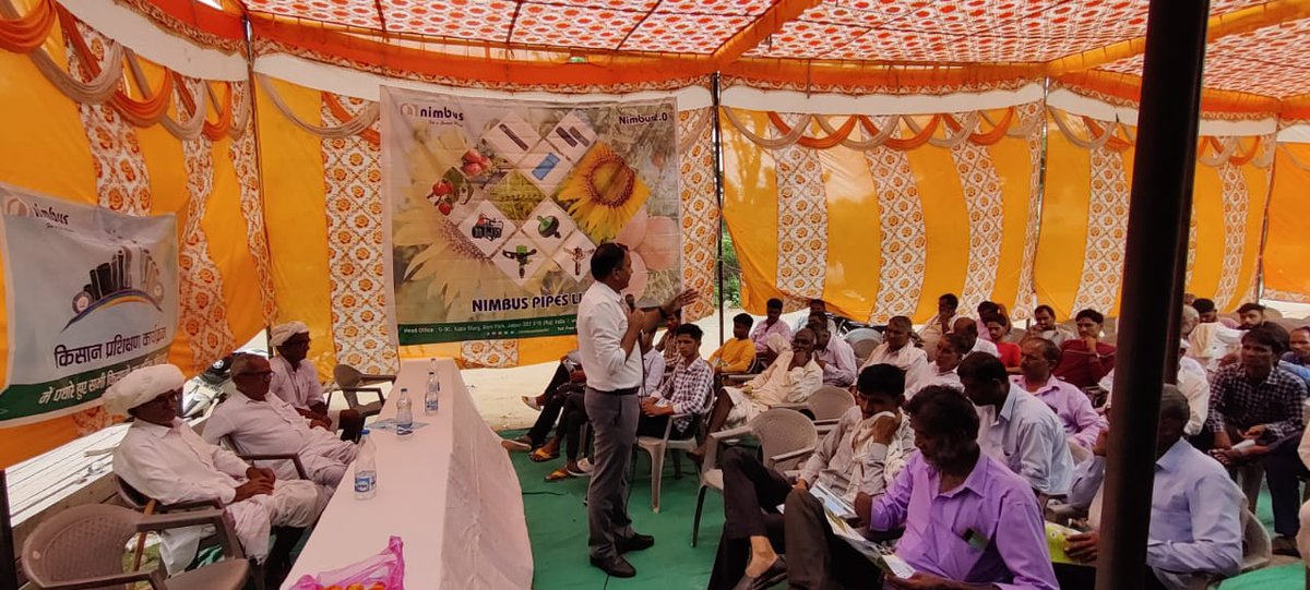 NimbusPipesLtd's tweet image. Capacity building initiative; team organised a farmer meeting and shared how water and plant nutrient have their crucial role in crop production.  #nimbuspipeslimited #PDMC #PEPipes #microirrigation  #growers @rpbreakingnews @1stIndiaNews @IsraelinIndia @RPYadav21 @PravinLath