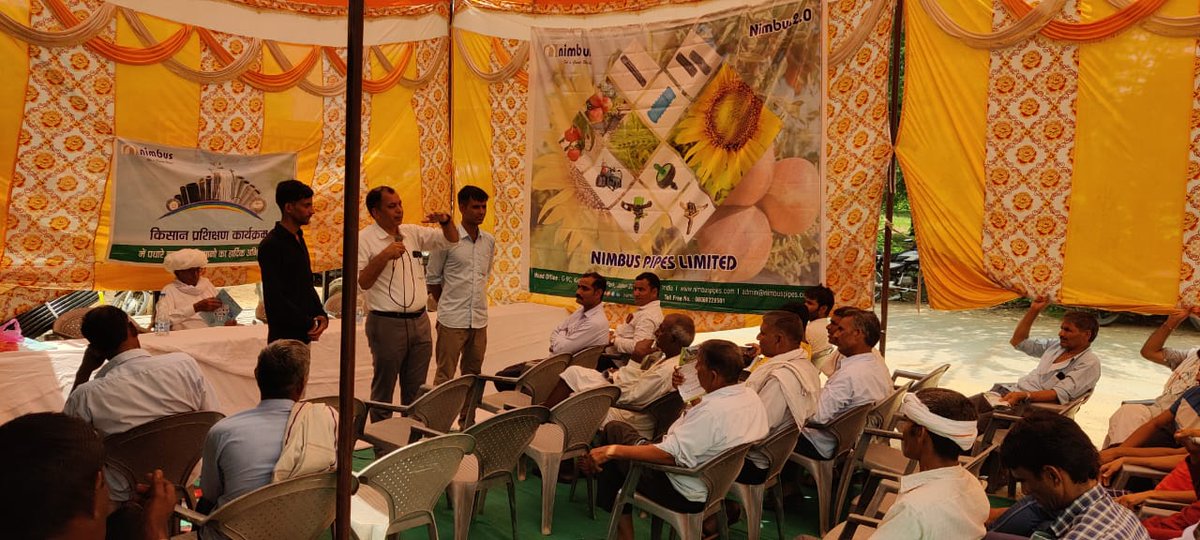 NimbusPipesLtd's tweet image. Capacity building initiative; team organised a farmer meeting and shared how water and plant nutrient have their crucial role in crop production.  #nimbuspipeslimited #PDMC #PEPipes #microirrigation  #growers @rpbreakingnews @1stIndiaNews @IsraelinIndia @RPYadav21 @PravinLath
