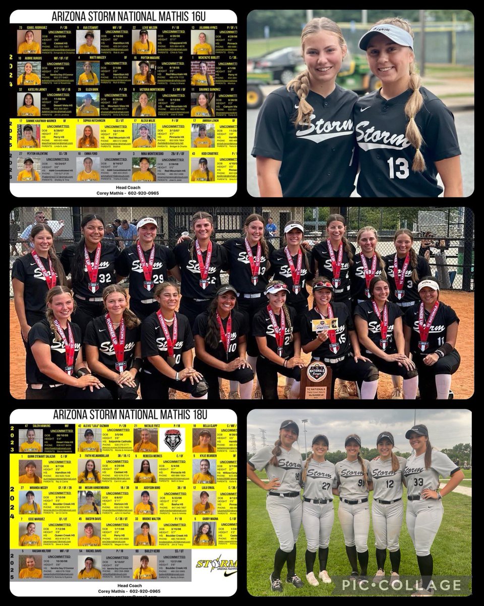What a great summer for our players! Kenzye and Jules went with Storm’s uncommitted team to Georgia where they played great and took an amazing 2nd place in TC Nationals! Addy Miranda Bailey Lulu and Brooke went with the uncommitted team to Chicago where they had a great showing!
