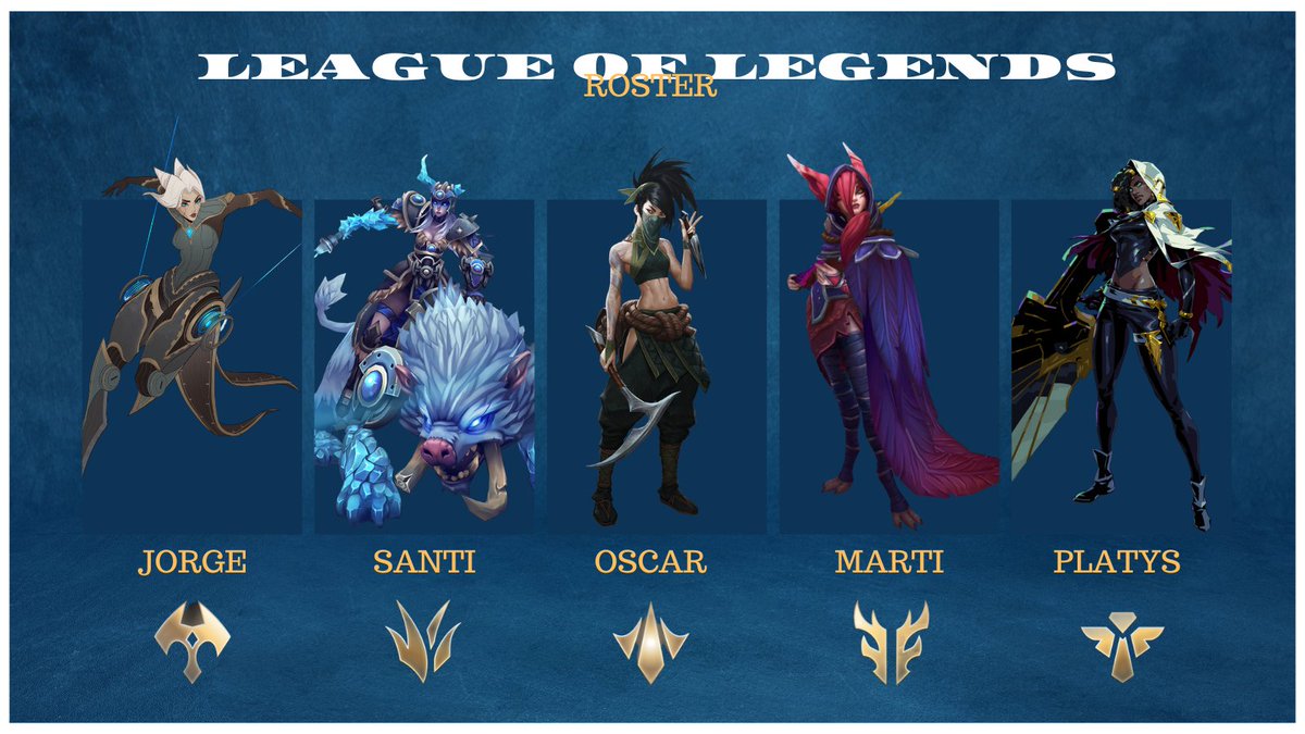 Presentación | #LeagueOfLegends

Tras un largo parón, nos orgullece presentar que 
reabrimos la sección de #LeagueOfLegends

¡Y estos serán nuestros guerreros! ⬇️

⚔️| @camel_enjoyer69 
⚔️| <a href="/santiortizgil99/">•Thiago•</a> 
⚔️| <a href="/FrosTqq__/">FrosT</a> 
⚔️| <a href="/ZEstiloso_/">ZEstiloso</a> 
⚔️| #Platys

#UnaNuevaEra