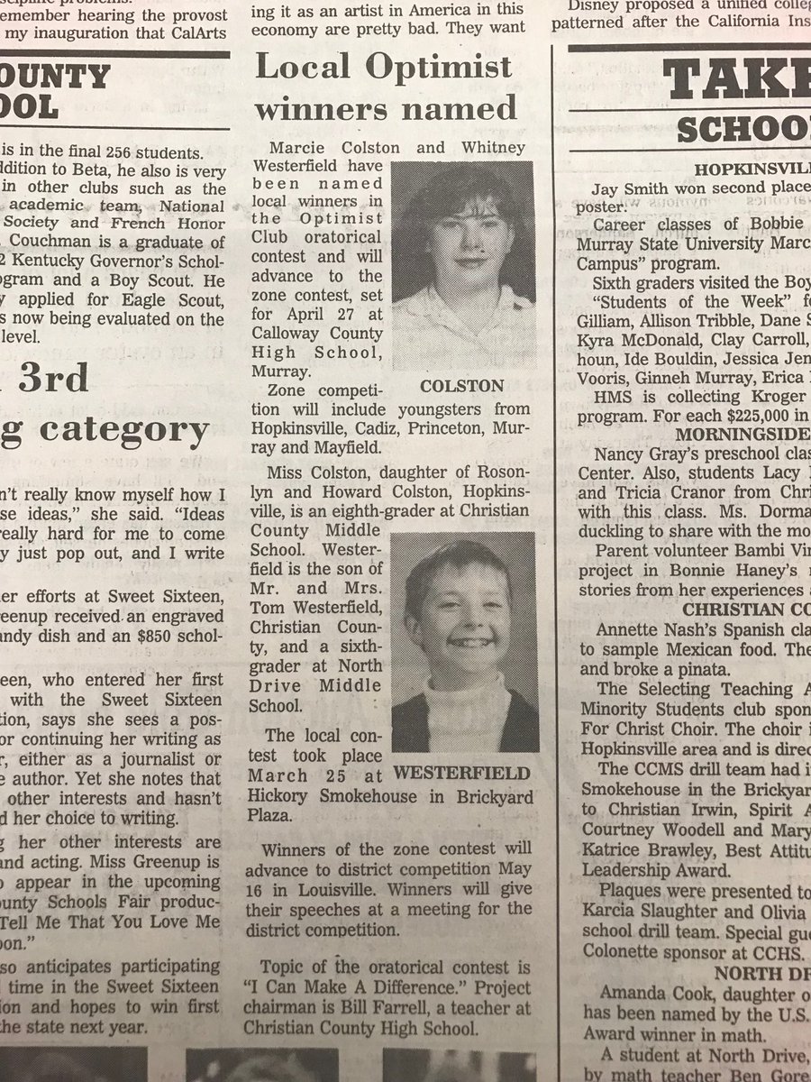 KyWhitney's tweet photo. Circa 1993. I’ve been giving speeches for a long time, y’all. #tbt #ICanMakeADifference https://t.co/yn0FcNUSks