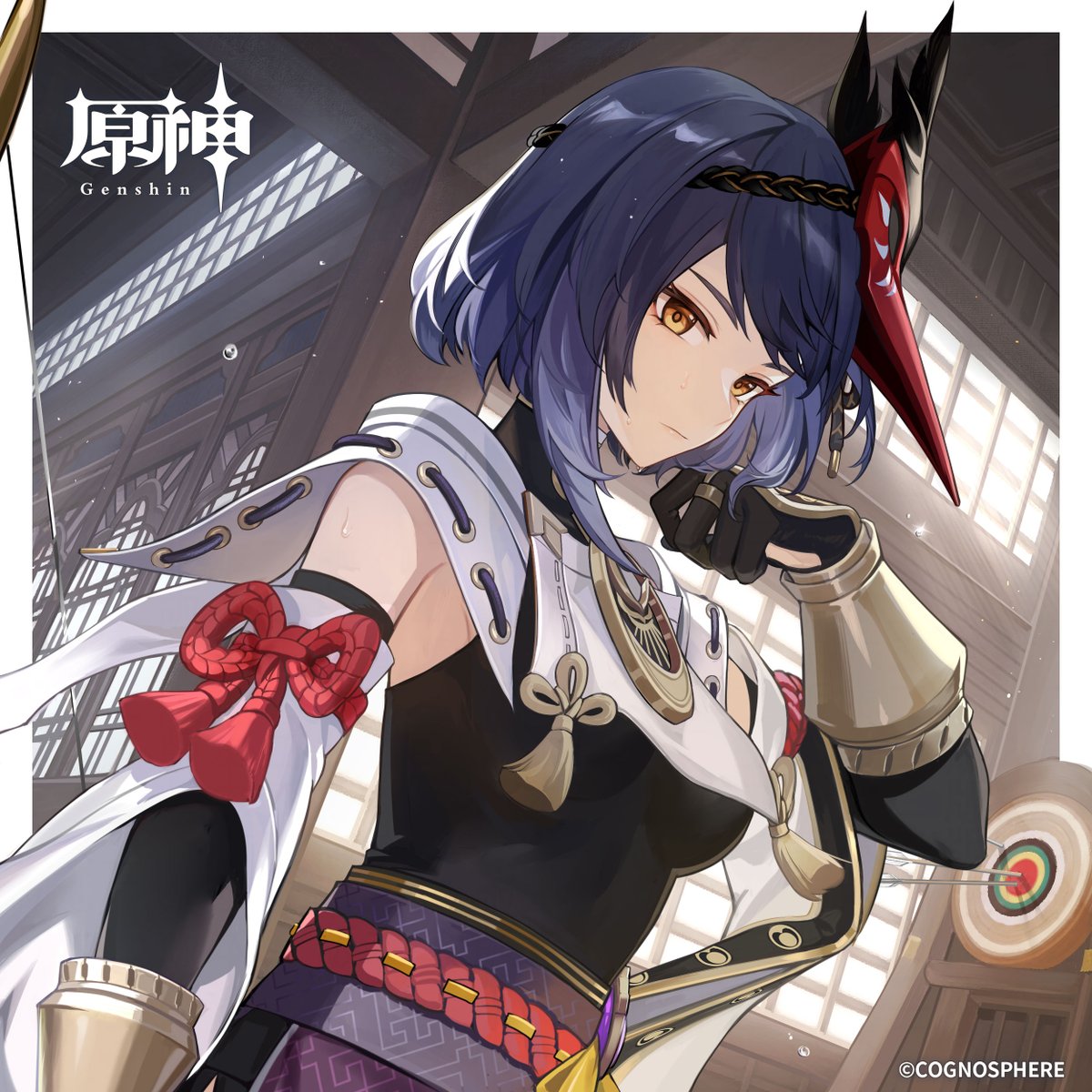 【九条裟羅生誕祭】
来たか。さあ、上がってくれ。弓術訓練の日課をしていたところだ。
ふー…あと二本射れば訓練は終わりだから、少し待っていてくれ。
——なぜ五本射らないといけないのか、だと？的に五本の矢があると、好運をもたらしてくれるんだぞ。