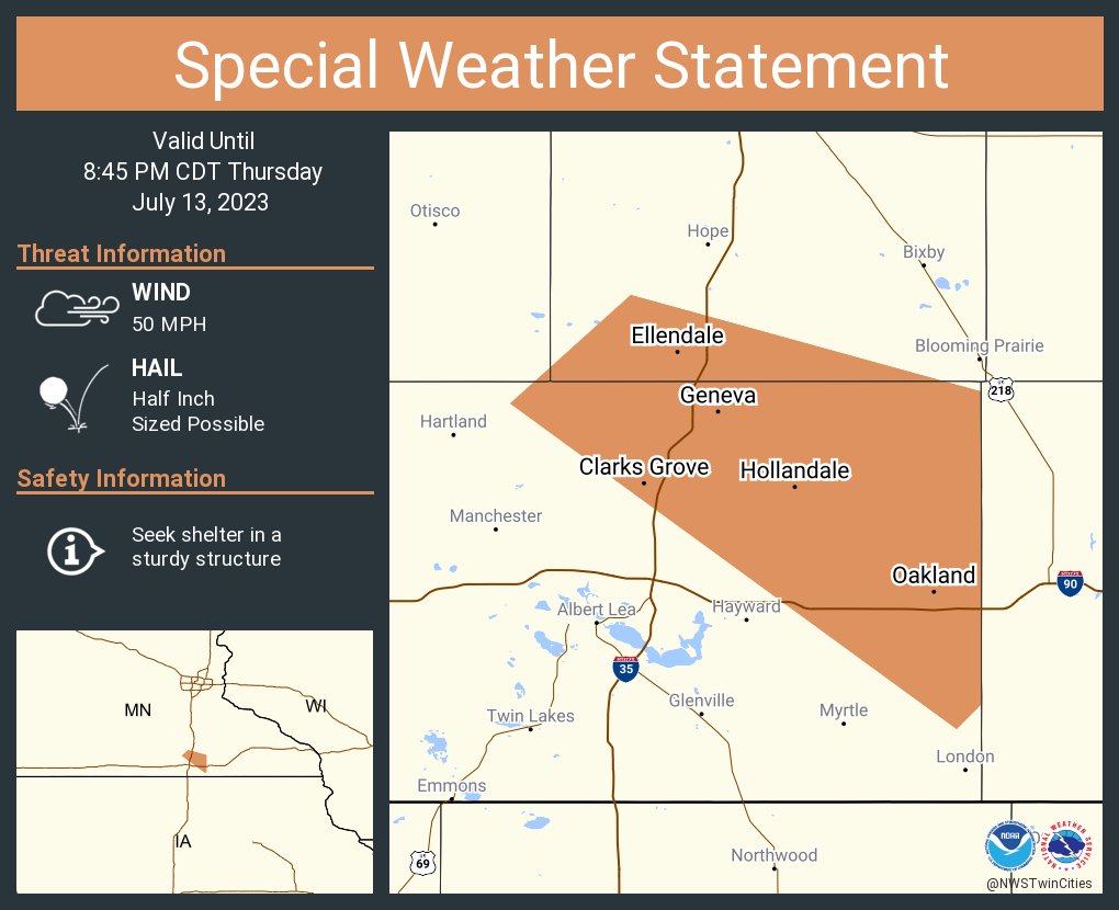 NWS Twin Cities on Twitter "A special weather statement has been