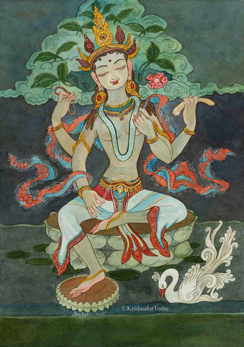 Saraswati

krishnafortoday.com/#/art-details/…

#krishnafortoday #devi #saraswati #watercolur #arches #odetounknownmasters