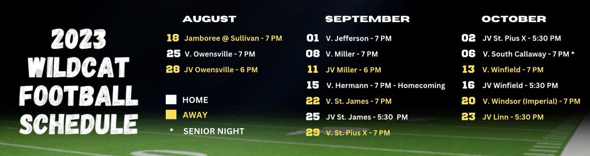 CubaHighSchool's tweet photo. Cuba HS Fall Athletic Schedules https://t.co/wBaOvXcRQ2