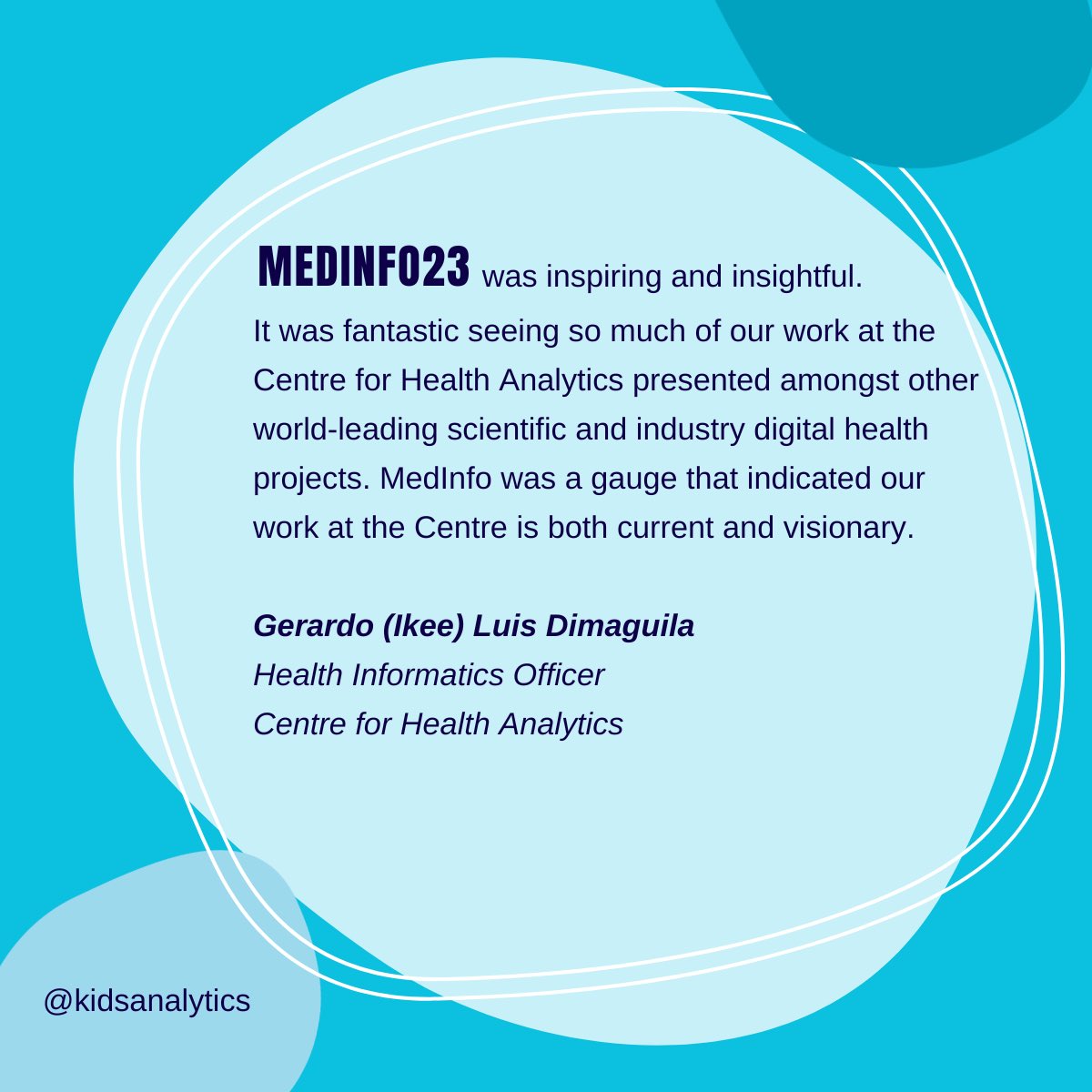 #MEDINFO23 #CentreForHealthAnalytics