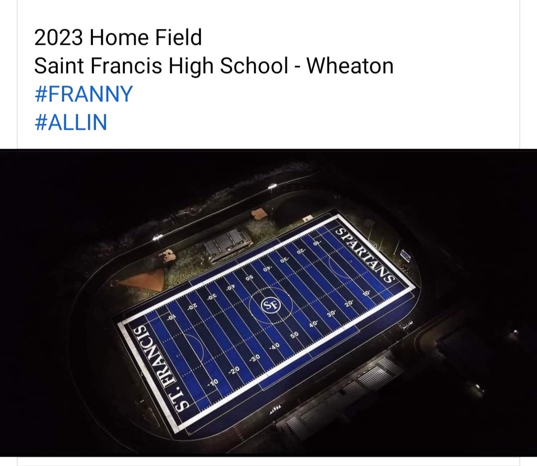 Naperville Patriots home football field! Welcome to the SMURF TURF!