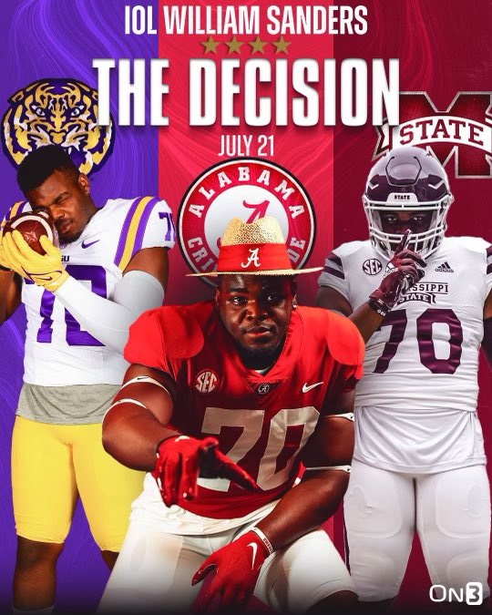 william (@willsanders70) on Twitter photo Looking forward to committing on the 21st at 3pm in BHS game gym <a href="/BrookwoodFBall/">BrookwoodFootball</a> <a href="/coachswift64/">Coach T. Swift</a> <a href="/CoachBramb/">Mike Bramblett</a> <a href="/AlabamaFTBL/">Alabama Football</a> <a href="/LSUfootball/">LSU Football</a> <a href="/HailStateFB/">Mississippi State Football</a> Looking forward to committing on the 21st at 3pm in BHS game gym <a href="/BrookwoodFBall/">BrookwoodFootball</a> <a href="/coachswift64/">Coach T. Swift</a> <a href="/CoachBramb/">Mike Bramblett</a> <a href="/AlabamaFTBL/">Alabama Football</a> <a href="/LSUfootball/">LSU Football</a> <a href="/HailStateFB/">Mississippi State Football</a>