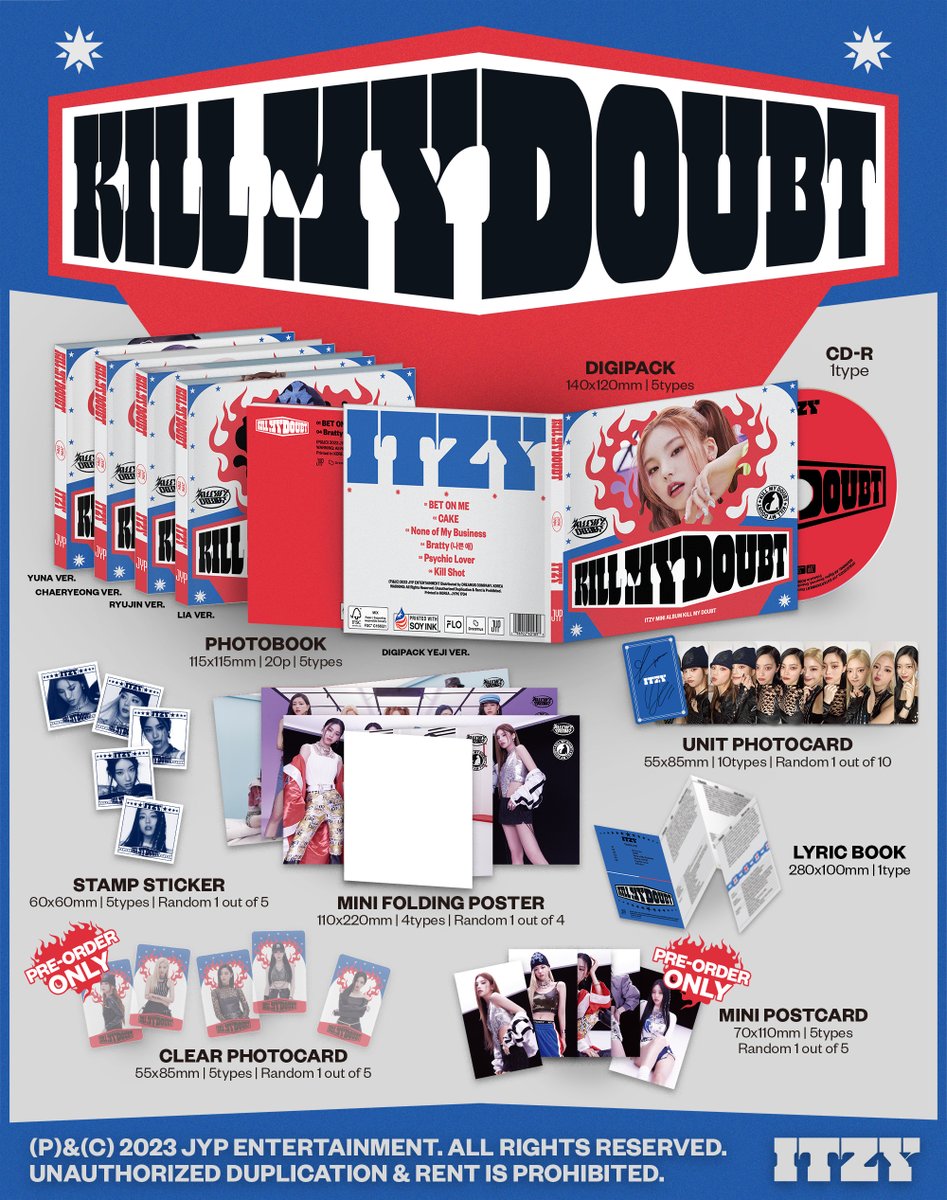 ITZYofficial's tweet photo. ITZY <KILL MY DOUBT> DIGIPACK ALBUM PREVIEW

🥊Release
2023.07.31 MON 6PM (KST) | 5AM (EDT)

🥊US Physical 
2023.08.04 FRI (Street Time)

🥊EU Physical
2023.08.05 SAT (Street Time)

#ITZY #MIDZY @ITZYofficial
#ITZYComeback
#ITZY_KILLMYDOUBT
#ITZY_CAKE https://t.co/Eyz4mVXJuc