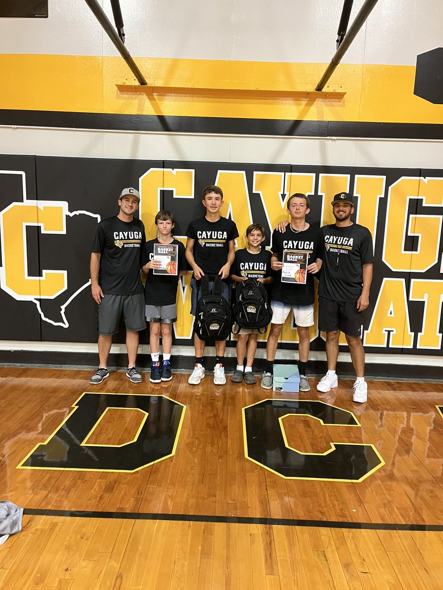 CayugaBBall's tweet photo. What a camp!!! These kids competed and took advantage of an opportunity to get better! I’m so proud of all of them! Congratulations to our Campers of the Day for all 3 days and our Overall Camp MVPs! Huge thank you to everyone who helped in making camp a big success! #LetsHoop https://t.co/XMW7KGKbTR