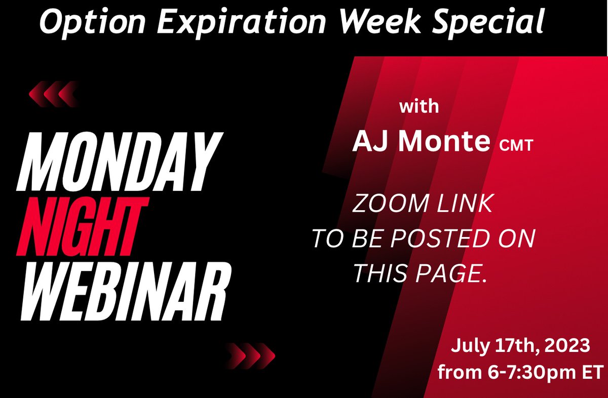 theoptionoracle's tweet image. The time has come for us to "Do the Dance" as option expiration Friday approaches. Members will enjoy 90 mins of Option Discussion and Chart Analysis. 

Members...Feel free to RT and/or share this announcement on other social media pages.