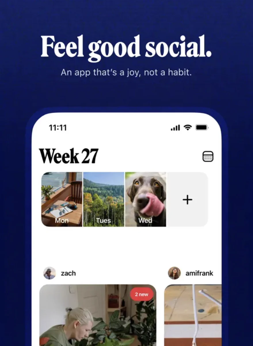 Feel good social. An app that’s a joy, not a habit. (Retro app screenshot)