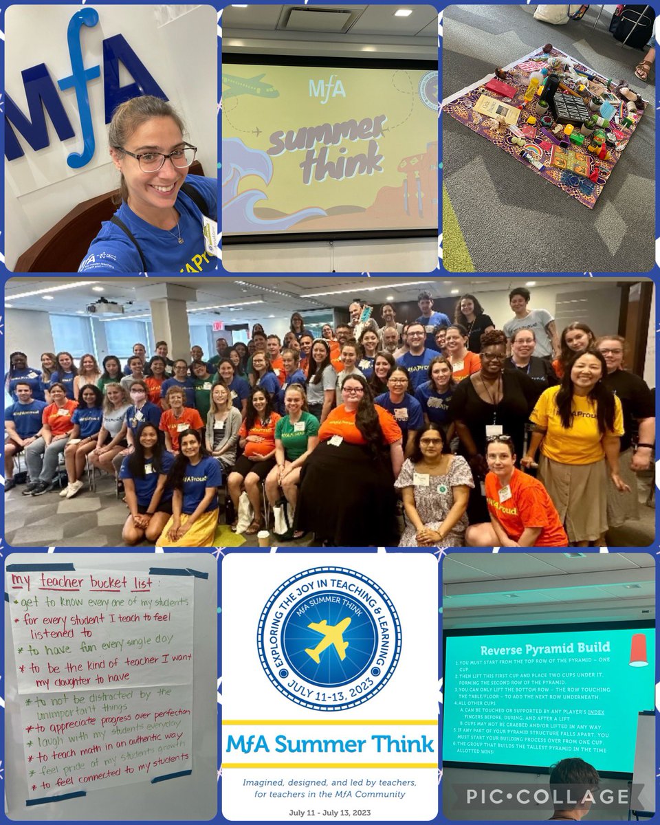 ampacura's tweet photo. Three days of teacher summer camp exploring the joy in teaching & learning at this year’s #MfASummerThink @MathforAmerica #MfAProud #mtbos #iteachmath #teacherlife #publicschoolteacher #summervibes ☀️ ✈️ 🤩 https://t.co/d9t45T42Uw
