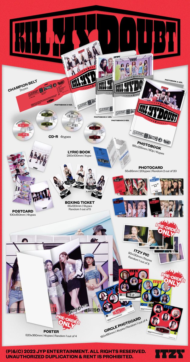 ITZYofficial's tweet photo. ITZY <KILL MY DOUBT> STANDARD PRE-ORDER ✨US✨

🥊 US Physical 
https://t.co/9QcSewTjiC

💿 ITZY SHOP / AUTOGRAPHED WIDE POLAROID
💿 Target Exclusive / FILM PHOTO
💿 Barnes&amp;Noble / UNIT PHOTOCARD

#ITZY #MIDZY @ITZYofficial
#ITZYComeback
#ITZY_KILLMYDOUBT
#ITZY_CAKE https://t.co/xNPQUyUKBi