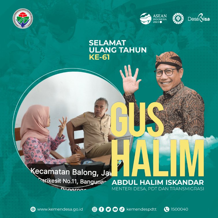 #HarlahGusHalim

<a href="/jokowi/">Joko Widodo</a> 
<a href="/halimiskandarnu/">ABDUL HALIM ISKANDAR</a>
@Kemendespdtt
<a href="/malik_haramain/">malikharamain</a>
<a href="/imansyukri/">Iman Sukri</a>
<a href="/taufikmadjid71/">IG : taufik.madjid</a>
@yusradaridesa 
<a href="/azzameldzikrie/">#SantriIndonesia</a> 
<a href="/tppkemendes/">TPP KEMENDES</a>
<a href="/M1ftahulMun1r/">Miftahul Munir</a>