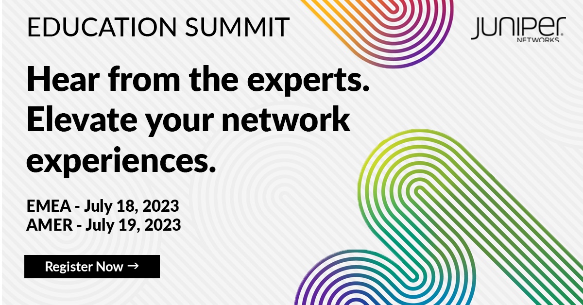 YuHelenYu's tweet photo. 📣 Calling all Education Professionals! 🎓
Are you ready to revolutionize your campus network and embrace the power of AI-driven solutions? Join us at @JuniperNetworks groundbreaking 2-hour virtual summit, where we’ll unveil the secrets to modernizing your educational environment into a smart-campus hub.

Discover how to achieve operational efficiencies, limitless scalability, and seamless connectivity for exceptional user experiences. Gain invaluable insights from real-world solutions shared by Juniper’s education market customers and expert speakers.

Register today to secure your spot:
📌EMEA: July 18 14:00-16:00 BST | America: July 19 9:00-11:00 am PDT
EMEA:  https://t.co/2As2tR5Thx
America:  https://t.co/FwUhOqwtis
Don’t miss out on this opportunity to shape the future of educational technology!

#EducationTechnology #DigitalTransformation #SmartCampuses #AI #JuniperNetworksPartner