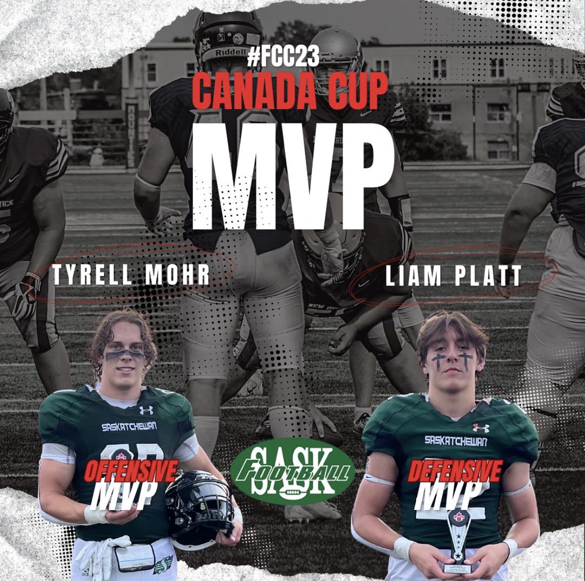 Proud to be named the Defensive MVP in game two of the Football Canada Cup National Tournament in our game against Team Ontario.