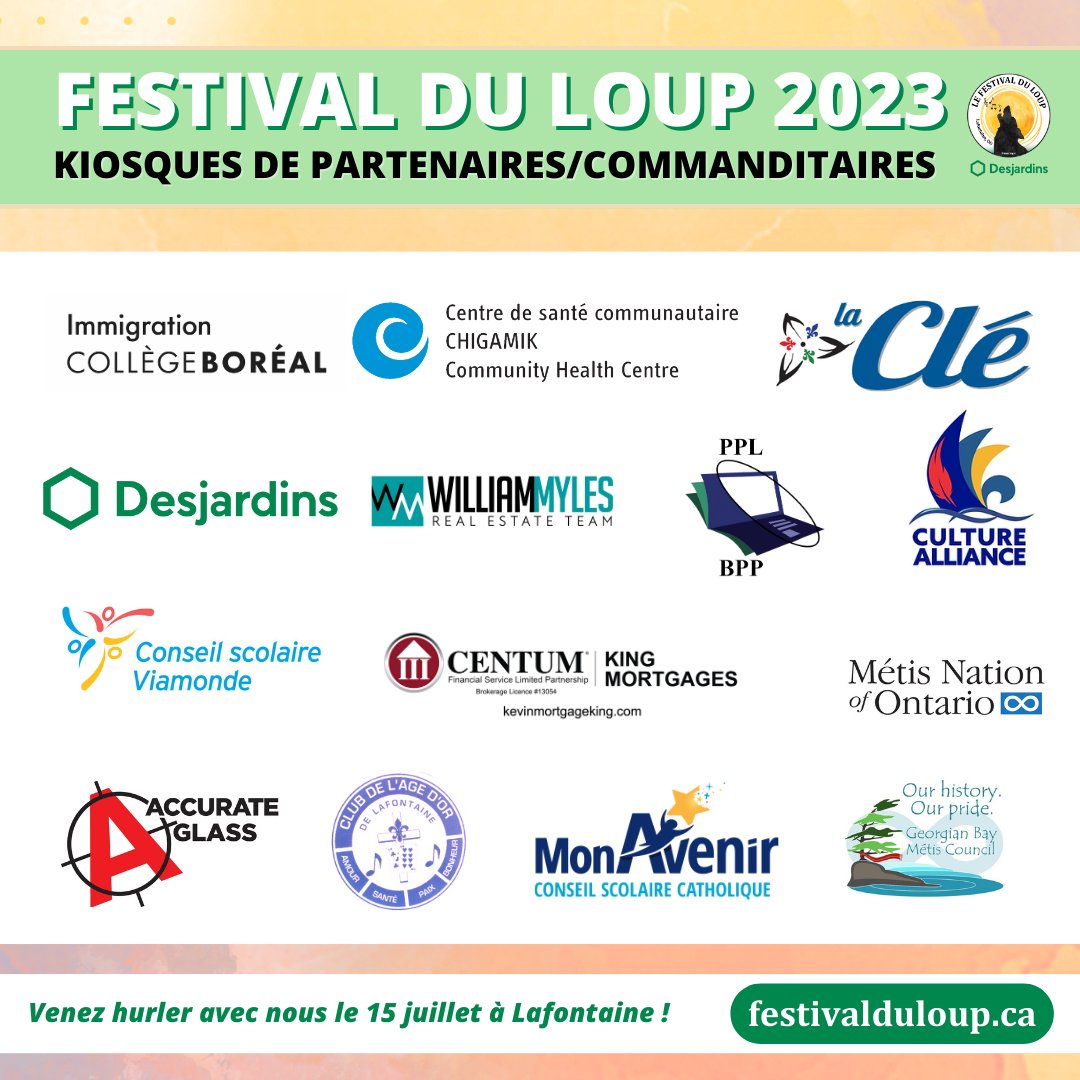 Nous aurons un SUPER beau groupe d'artisans, de partenaires et de commanditaires dans notre zone de kiosques ce samedi au #festivalduloup! On se donne rendez-vous au Parc Lafontaine ce samedi!
festivalduloup.ca
