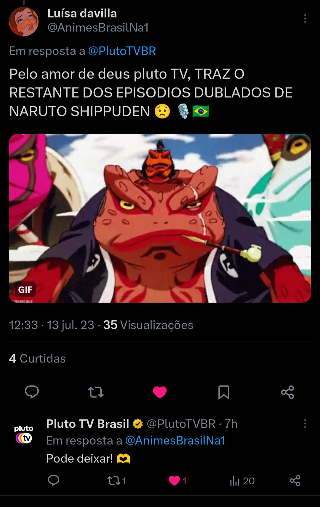 Naruto shippuden Dublado +Animes Dublados Na Pluto Tv 