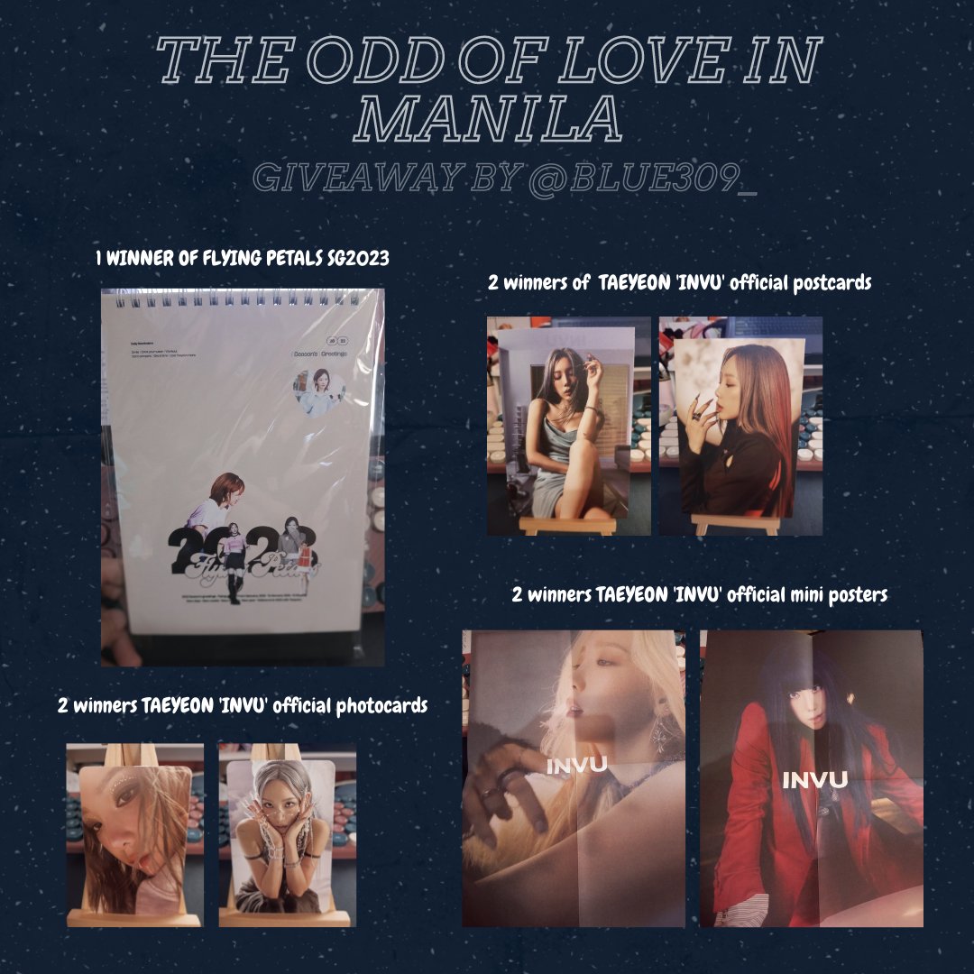 blue309_'s tweet photo. 💜TAEYEON - 'The Odd of Love' in MNL Giveaway💜

✅ Total of 7 winners
✅ Please check the mechanics on how to join
✅ Must 'TOOL' in Manila ticket holder
✅ Don't forget to fill out the form

Form: https://t.co/eUJ76l9SJ3

#TheODDOfLOVE_in_MANILA #TAEYEONinMNL2023 https://t.co/szZvx1jFkv