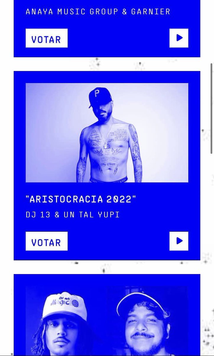 "Aristocracia 2022" de DJ 13 y Un Tal Yupi está nominado a los premios @PepsiVEN en la categoría Hip Hop, como mejor disco. Tuve la oportunidad de participar en este disco con “Áureo”.

Puedes votar por dicho álbum en el siguiente enlace: premiospepsimusic.com/votaciones/view

¡Gracias!