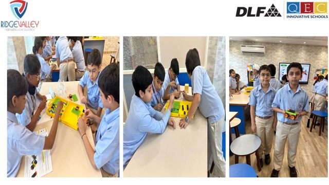 RidgeInfo's tweet photo. At Innovation Hub, students concentrate on investigating, planning, testing and implementing their ideas. Students of Grade VI learnt about the relation between gears and motion by simple car making robotics activity. #innovationhub #STEAMactivity https://t.co/8aWs7KmNgy