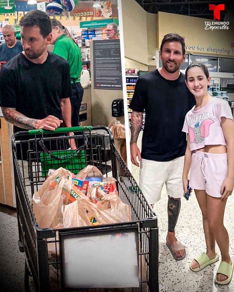 TelemundoSports's tweet photo. ¡Si, si es real! 😱 #Messi haciendo compras en una cadena de supermercados muy popular en Miami 🏖️

Foto/ https://t.co/FrZbRp6uNQ https://t.co/waikJj7Q1z