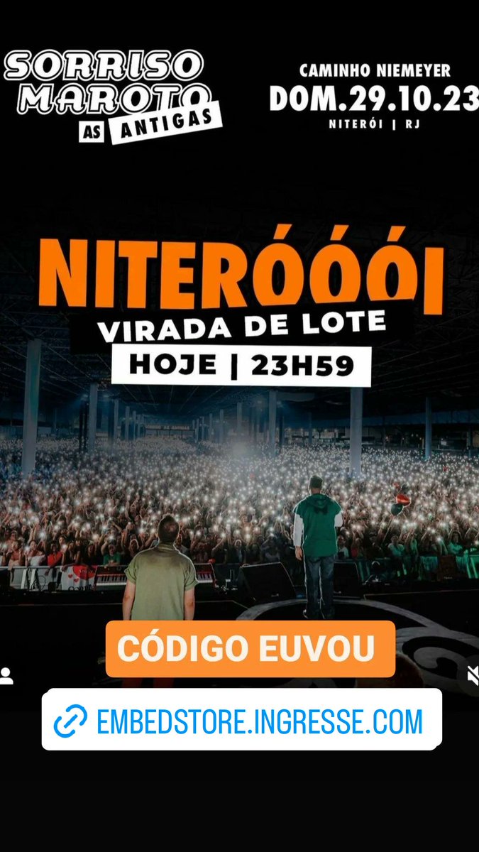 RioPromove's tweet photo. 🙂 Sorriso das Antigas
🗓️  Dia 29/10 - 15h
🈴 Caminho Niemeyer Niterói

⏳ VIRADA DE LOTE HOJE QUINTA-FEIRA DIA 13.07

✨  Frontstage
• Frente ao palco

✨ Open Bar
Gin, Vodka, Whisky, Red Bull, Cerveja, Tônica, Refri, Suco e Água

🎟️ COMPRE AQUI
https://t.co/JSxYkttNwy https://t.co/2MVVlkUP15