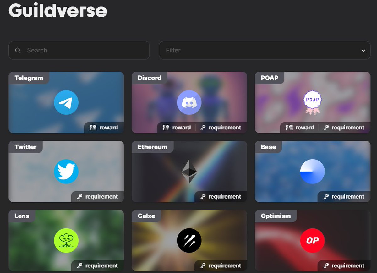 【13个Guild Pins】

Linea
🔗guild.xyz/linea

Stargate
🔗guild.xyz/stargate

Slingshot
🔗guild.xyz/slingshot

Arbitrum
🔗guild.xyz/arbitrum

Zetachain
🔗guild.xyz/zetachain

Polygon
🔗guild.xyz/polygon

DegenScore
🔗guild.xyz/degenscore#