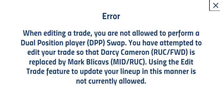 twitterverse, help me out. DC in the FWDs. Blicavs in the mids. Bringing in Gulden whos locked in the FWDs... is that an issue?
