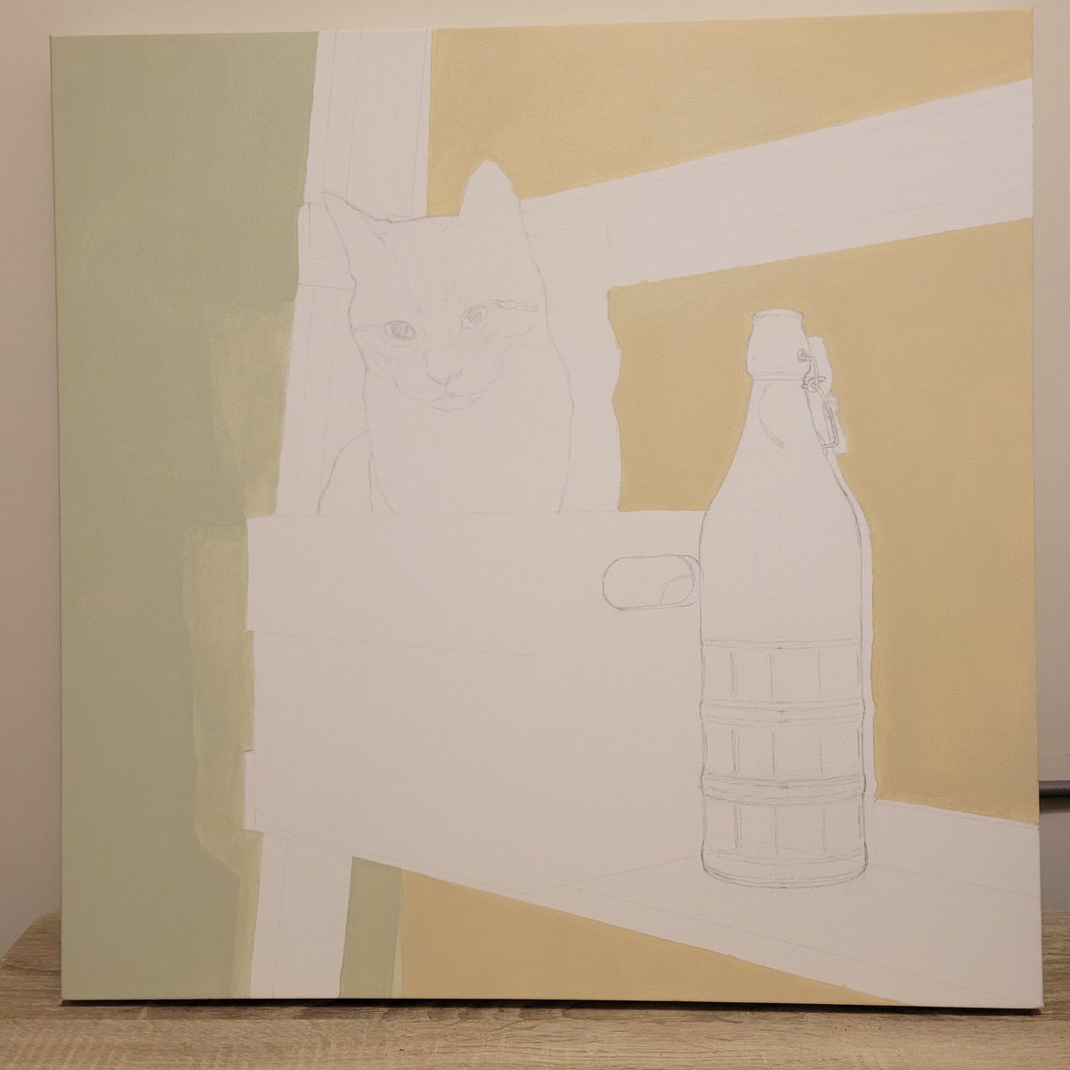 zpakrueger's tweet photo. New painting, end of Day 1. Hoping I can keep my perfectionism from getting in the way of some impressionism. https://t.co/dR6koLcH6C