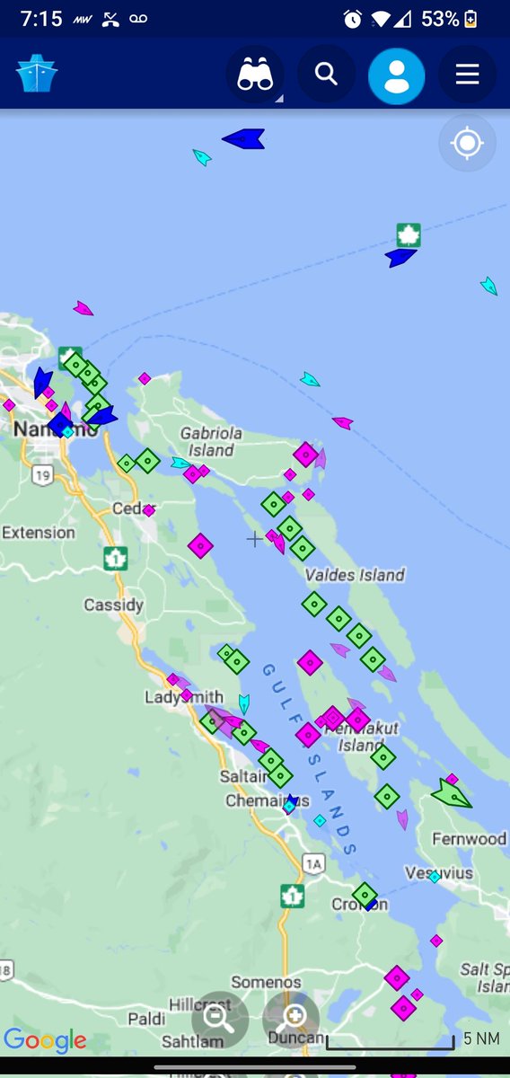 DavidPatterson6's tweet photo. @keithbaldrey suggest you look at ALL freighters at anchor for your reporting...not just the few in Vancouver harbour. Count the green squares.. https://t.co/GreHOBfgsV