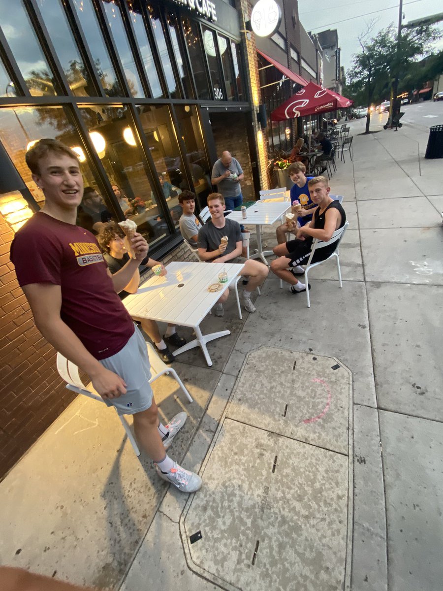 proper fuel before the tournament is essential. Good post practice ice cream trip for the squad !