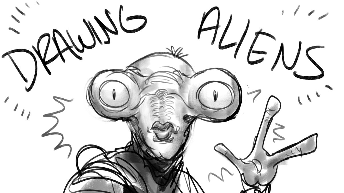 I'll be live drawing some aliens and stuff in about 20 min - link below! 