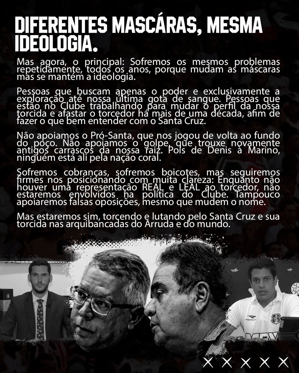 Portao10's tweet photo. Mas seguiremos lutando até o fim pelo Santa Cruz, defendendo fortemente nossa torcida e honrando nosso manto coral. Junto com todas e todos que estiverem nessa mesma missão. 

Cantando sem parar e apoiando em campo, incondicionalmente, o Mais Querido em qualquer parada! https://t.co/FIF0T5ZFhV