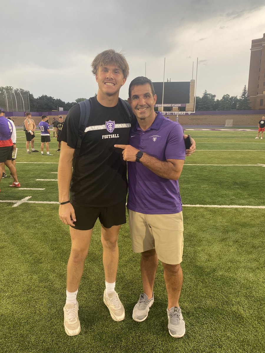 Thank you <a href="/UST_Football/">St. Thomas Football</a> for the camp tonight!  I had a great time again, as always.   I look forward to getting back on campus again soon to watch some games this season.  <a href="/Coach_Caruso/">Coach Glenn Caruso</a> <a href="/douglichten/">Doug Lichtenberger</a>  <a href="/kuchinski8/">Wallie Kuchinski</a> <a href="/1Eastview1/">Eastview Football Recruiting</a> <a href="/EV_Football/">Eastview Football</a>