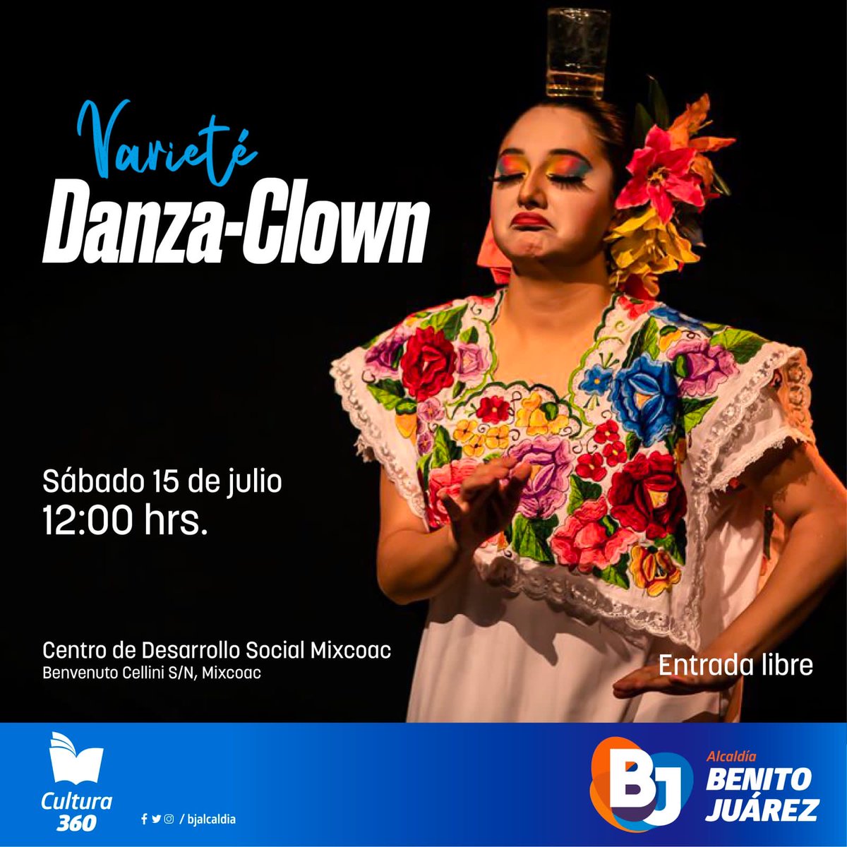 BJAlcaldia's tweet photo. Ven a disfrutar a carcajadas de este programa de clown, en el que la danza se hará presente. ¡A reír juntos!🎪
#CulturaBJ
🗓️15 de julio
⏰12:00 hrs.
📍Centro de Desarrollo Social Mixcoac
🎟 Entrada libre https://t.co/6r0CEkskGD
