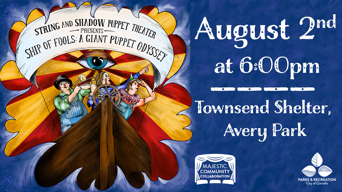 TheMajesticThtr's tweet image. Aboard a mysterious ship, three mimes set sail from the Port of Styx across the waters connecting the world of the living to the underworld where they encounter strange creatures.
#StringAndShadowPuppetTheater #ShipOfFools #MajesticCommunityCollaboration #MajesticCorvallis