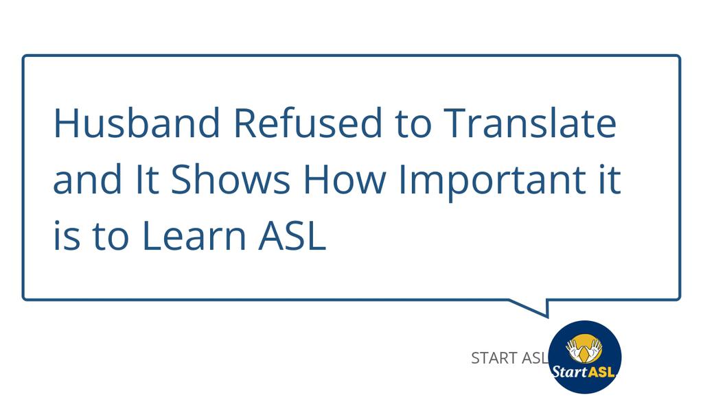 LearnAslNow's tweet photo. Lack of communication can occur in any relationship and, if ignored, may lead to more serious issues for a couple.

Read the full article: Husband Refused to Translate and It Shows How Important it is to Learn ASL
▸ https://t.co/ghAjVXM4Ap

#LearnASL #AmericanSignLanguage https://t.co/ze2yHX3t1Y