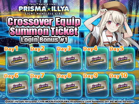 GRDSMN_GLOBAL's tweet photo. Crossover Equip Summon Tickets are stacking up! 🎟️  

Don't miss a day to maximize your chances at gear straight from the PRISMA☆ILLYA anime!  

Promo period: until 8/9, 4:59 PDT https://t.co/GyTZK4yrim