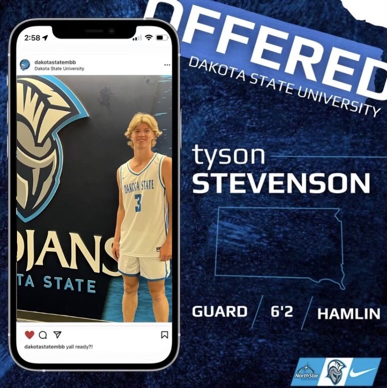 Tyson Stevenson (@stevenson_tys30) on Twitter photo After a great visit with <a href="/DarrenTighe20/">Darren Tighe</a> and @coach_kleiny, I’m excited to announce my first offer to continue my athletic and academic career @DakotaStateMBB. <a href="/newy33/">Todd Neuendorf</a> <a href="/TylerMaschino/">Tyler Maschino</a> After a great visit with <a href="/DarrenTighe20/">Darren Tighe</a> and @coach_kleiny, I’m excited to announce my first offer to continue my athletic and academic career @DakotaStateMBB. <a href="/newy33/">Todd Neuendorf</a> <a href="/TylerMaschino/">Tyler Maschino</a>