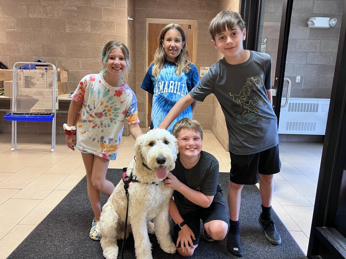 ProctorRails's tweet image. Students at Bay View Elementary&apos;s EdVenture Camp and Kids&apos; Zone had a fun visitor this week! 🐶

Maverick, therapy dog in training, stopped by for a visit with his owner, Kristal Berg, Community Education Director. Everyone had big smiles, including Maverick! 😄💚 #RailStrong