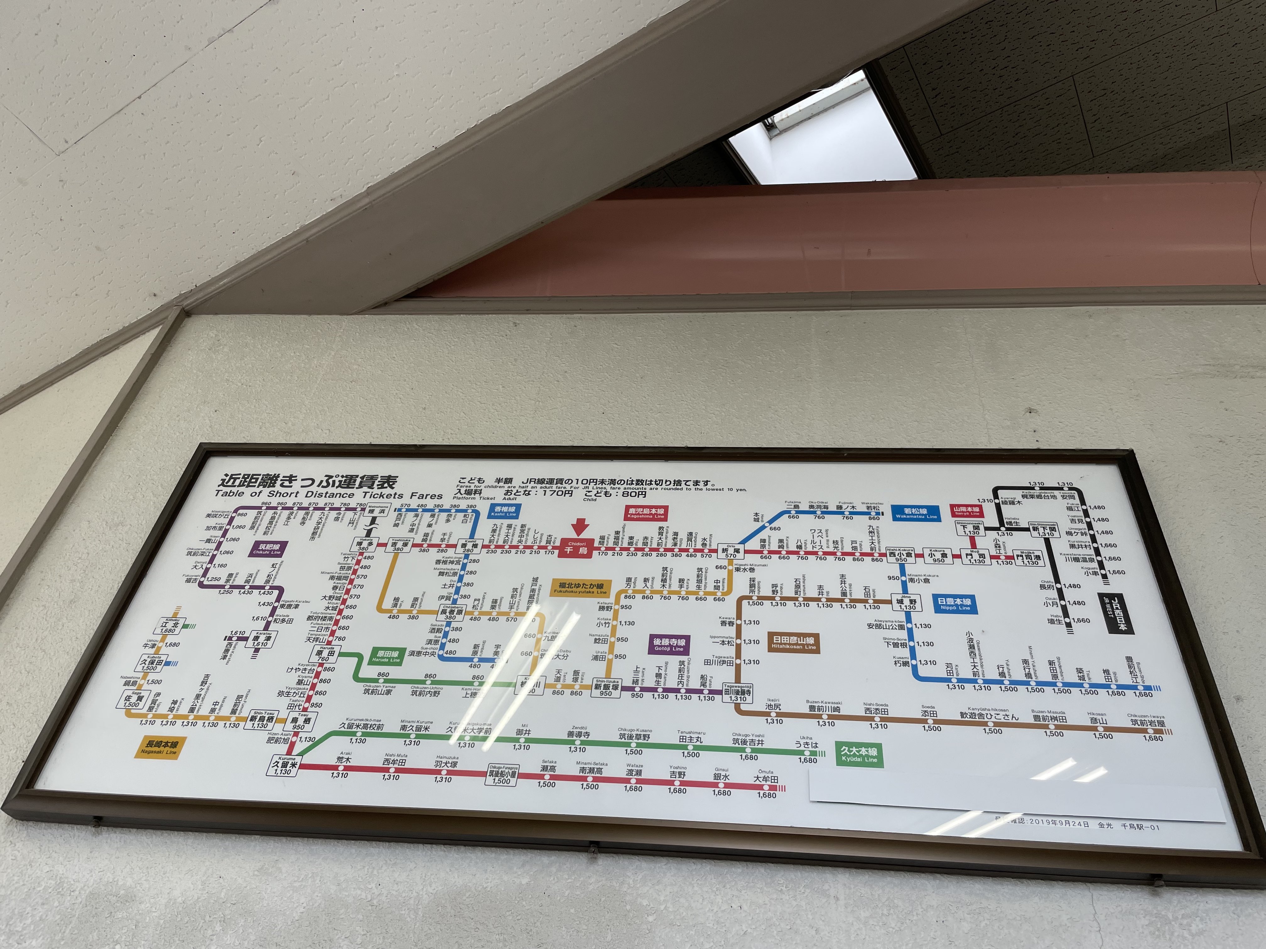 東武東上線 券売機運賃表