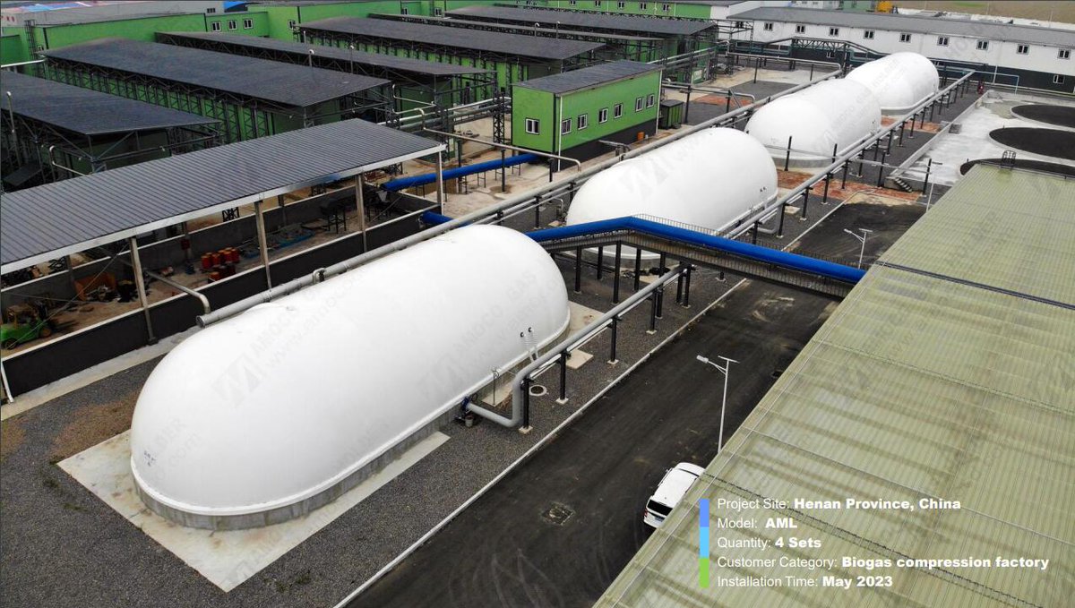 BiogasHolder's tweet photo. New Design of membrane gasholders:

Model: AML
QTY:4 sets
Category: biogas compression factory
Completion time: May 2023; https://t.co/rZUDEGZxNr