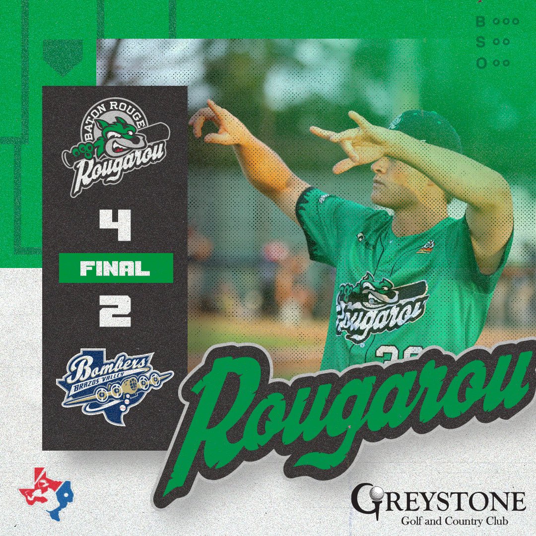 Rougarou WINNNN!! Davis Meche dominated all 9 positions to lead the Rougarou to victory! Join us Saturday for Umpire Night against the <a href="/bv_bombers/">BV Bombers Baseball</a>! We will have the tallest and smallest umpiring the game!
