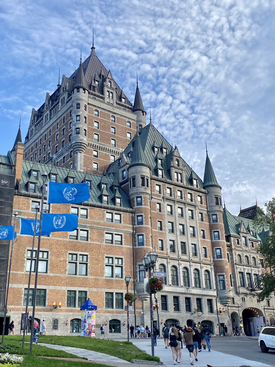 DRaises's tweet photo. Visited the inspiration for Canada’s world showcase pavilion at Epcot: Chateau Frontenac. The stone color doesn’t seem to match well and the roof is much more elaborate on the real thing. #Epcot #WDW #Canada https://t.co/HRMPKiWkY4